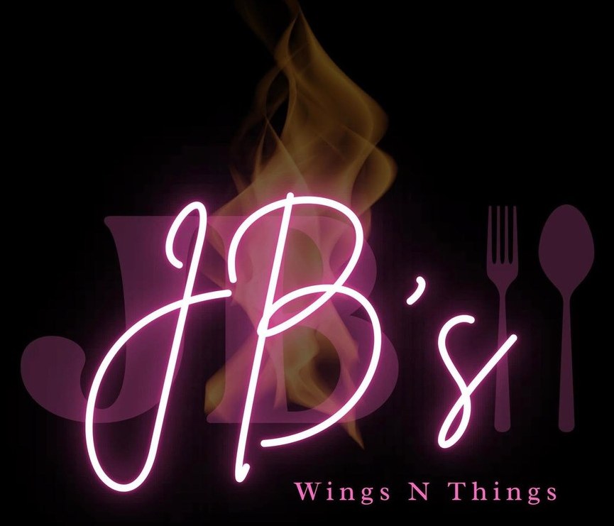 JB's Wings N Things neon sign